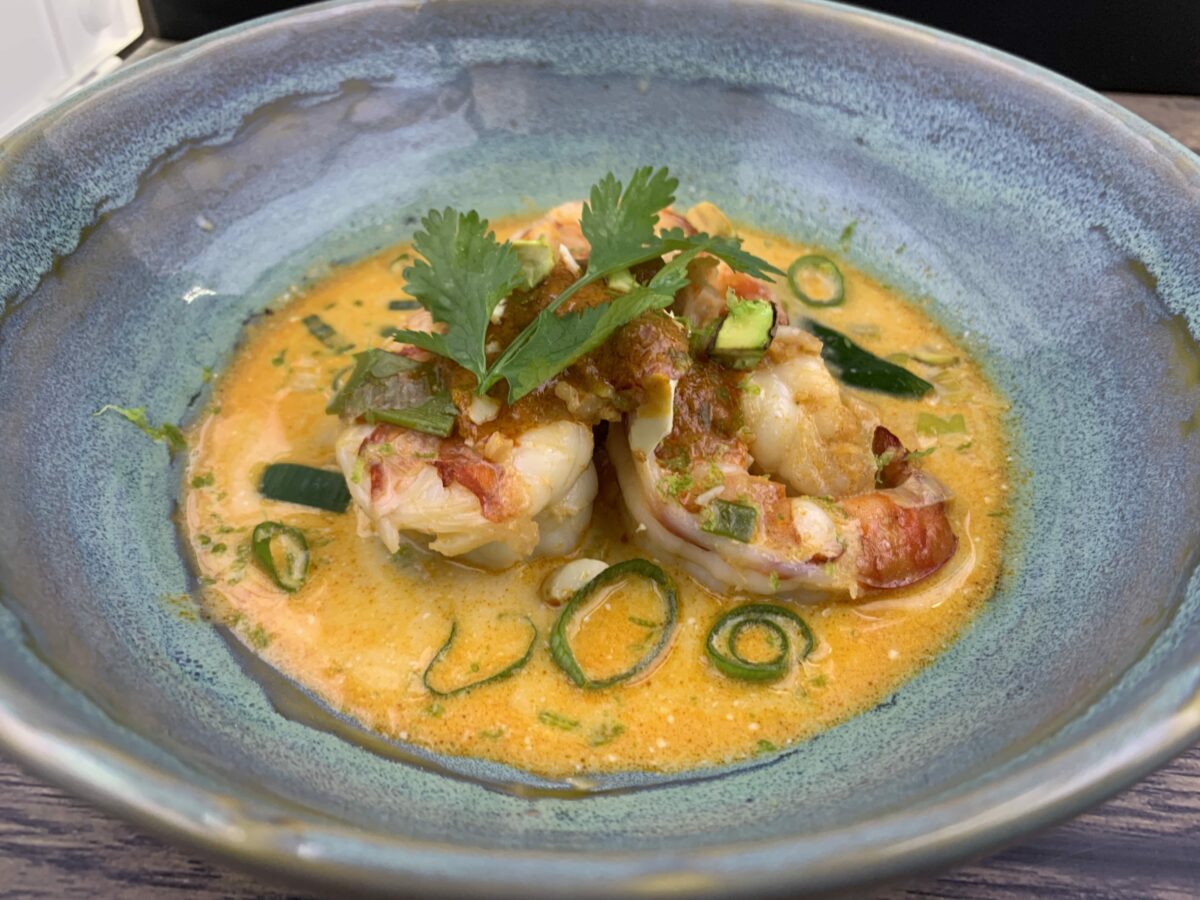 Curry Rouge Crevettes Légumes Lait De Coco